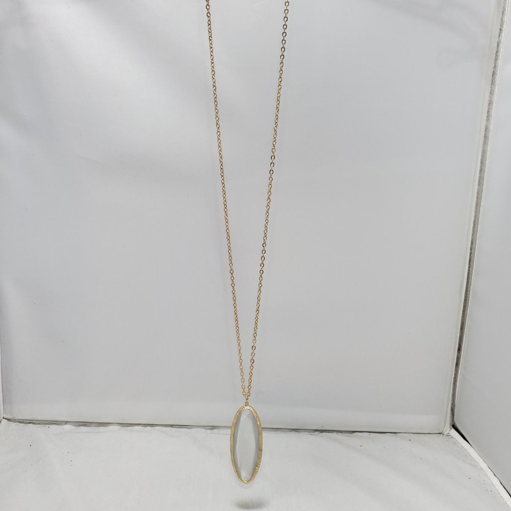 14th & Union Light Smoke Gray Colored Stone Necklace